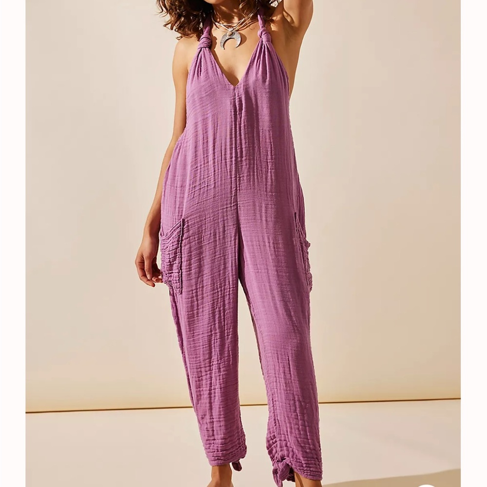 NEW WITH TAGS Knot It Up Low-Back Jumpsuit free people size M